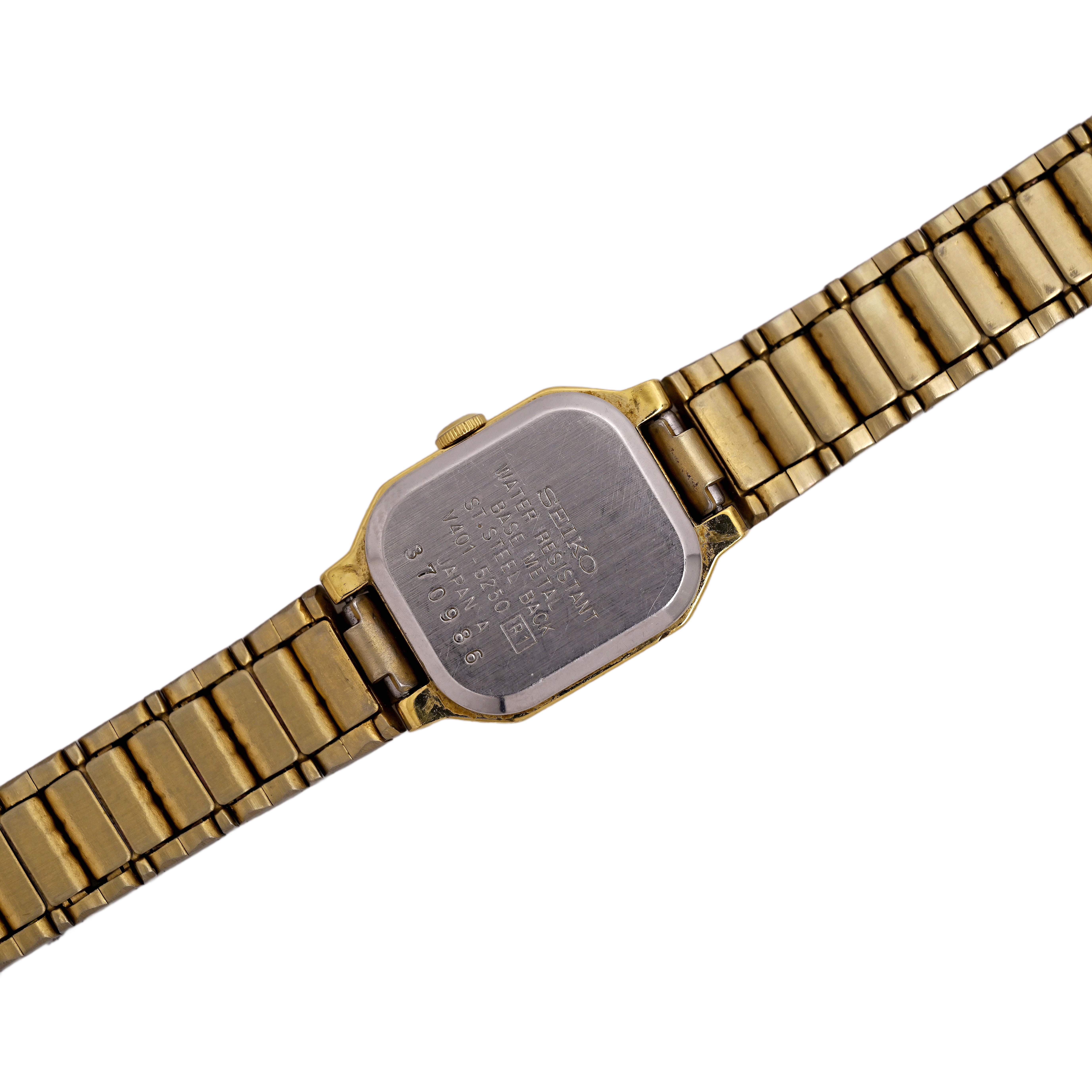 Seiko Vintage Gold Plated Quartz Tank Ladies Wrist Watch