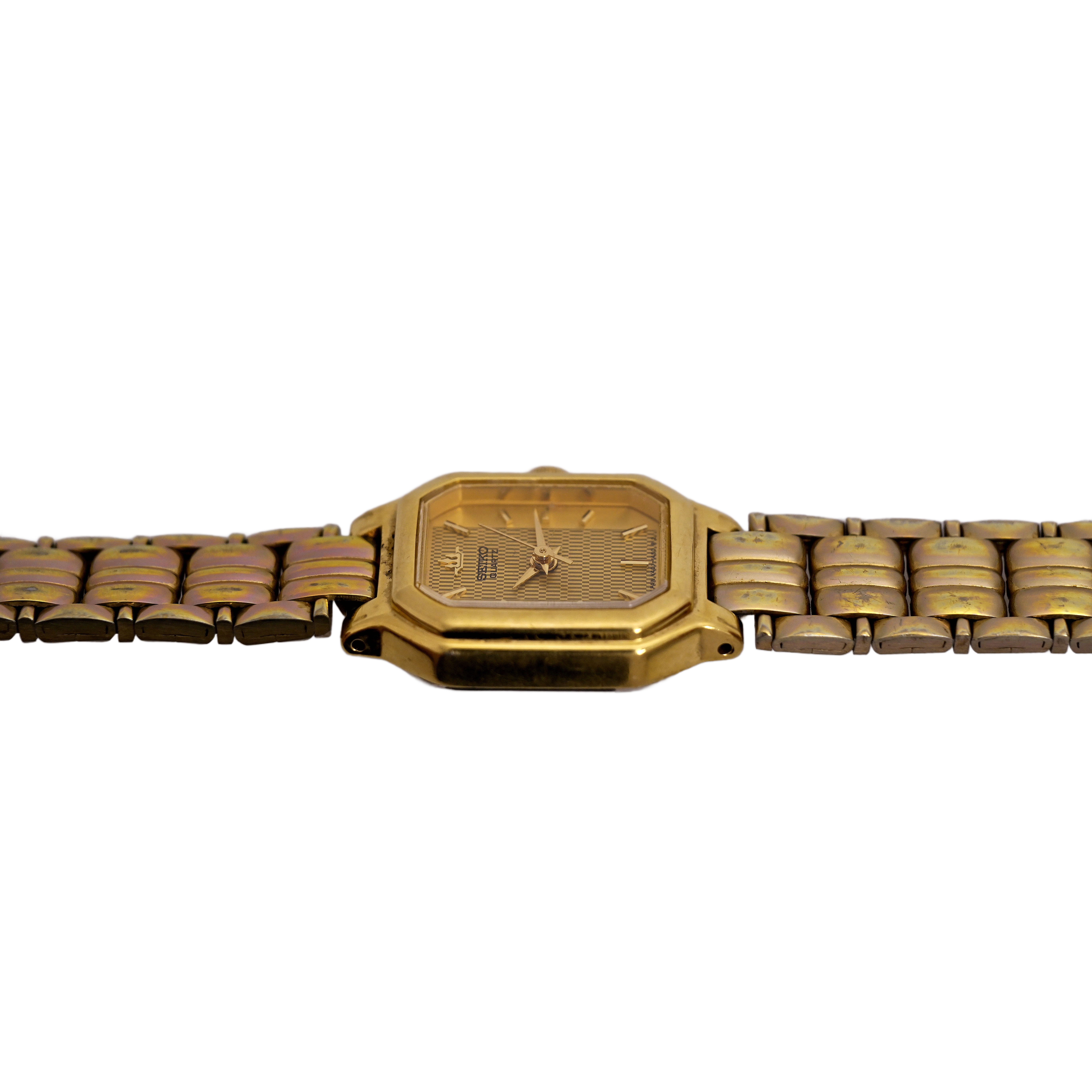 ₅₀⑤ SEIKO 腕時計 V401- VTG 80's Seiko Ladies Quartz Watch GoldTone White Dial V401